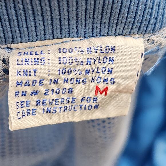 VINTAGE IZOD LACOSTE Jacket Mens Medium Blue Windbreaker 90s Retro Vented Light - Picture 13 of 15